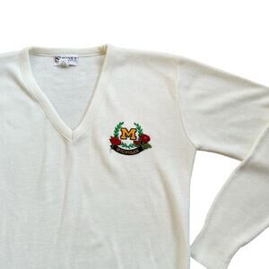 Vtg 1980s 1990s Signet Sportswear University of Michigan Vneck Sweater Small